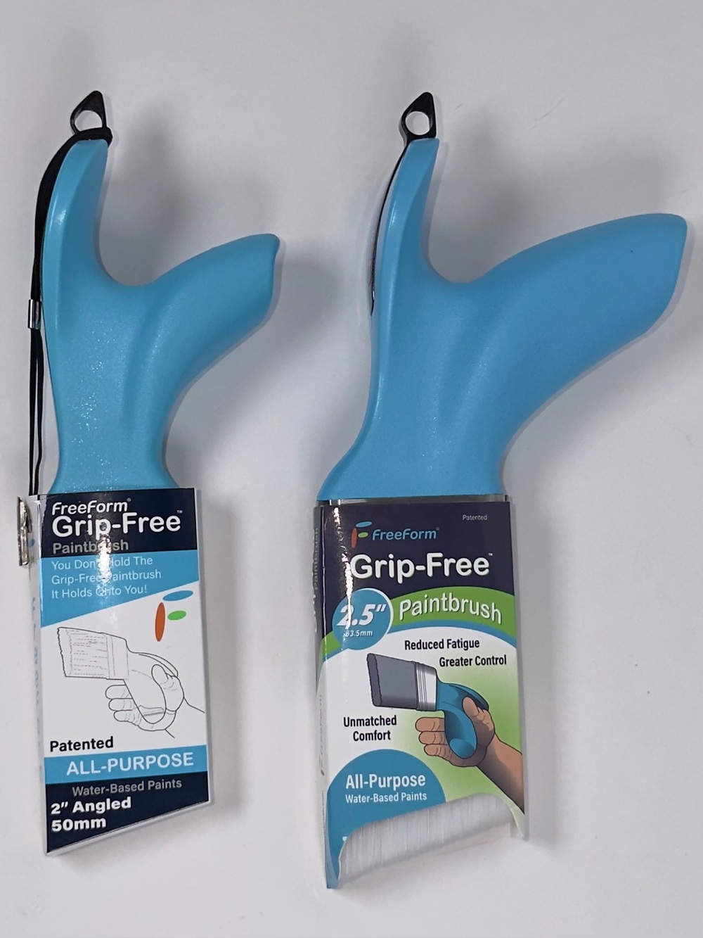 FreeForm 2.5" And 2” All-Purpose Grip-Free Fatigue Reducing Paint Brush LOT-2